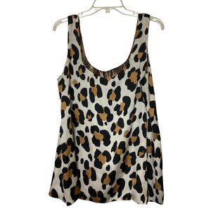 Reversible Snake Print & Leopard Sleeveless Tank Top Large Classic Basic Cute